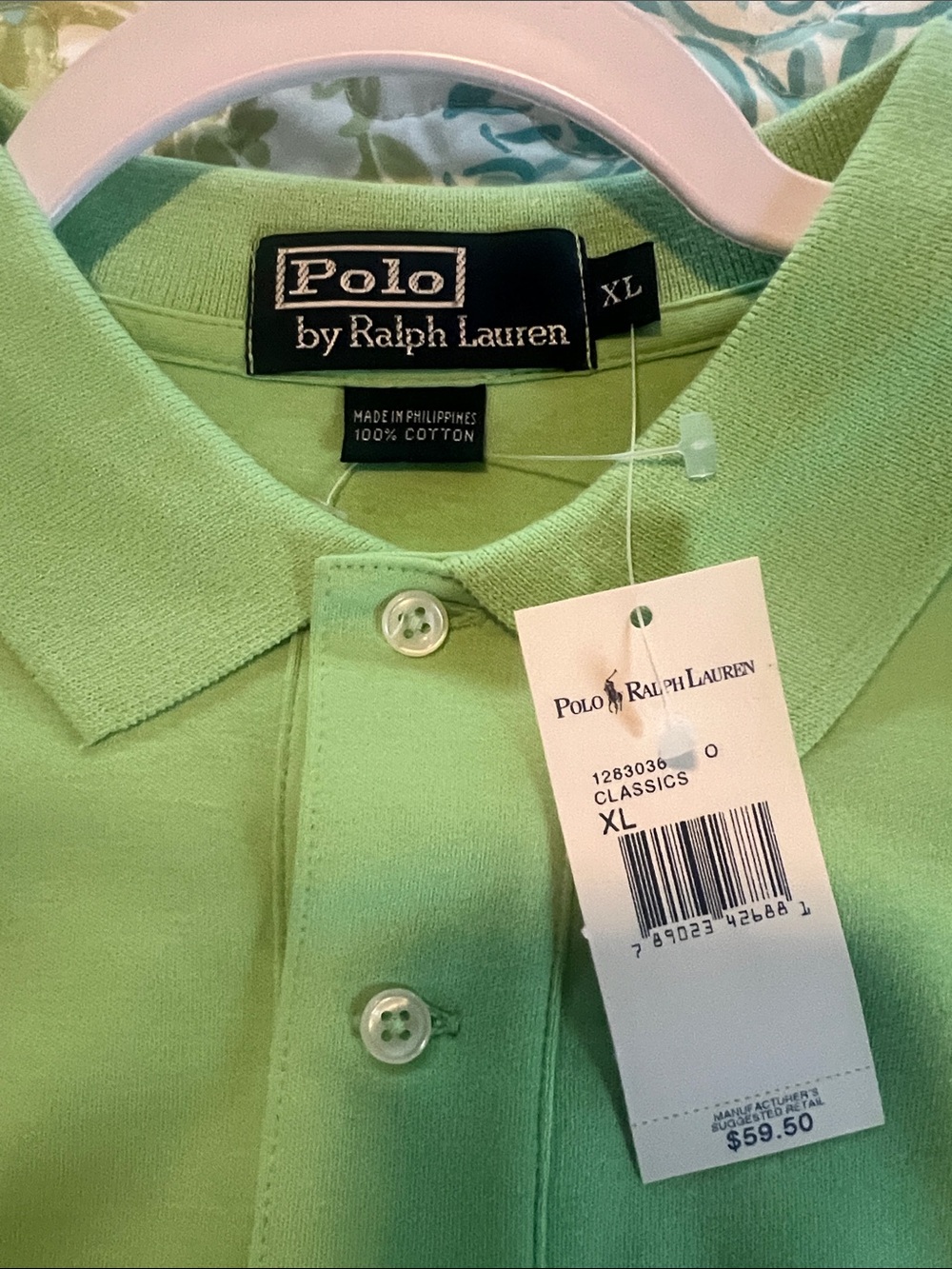 Polo by Ralph Lauren Light Green Men’s Short-Sleeve Polo Shirt.NWT.SZ-XL - Picture 5 of 7